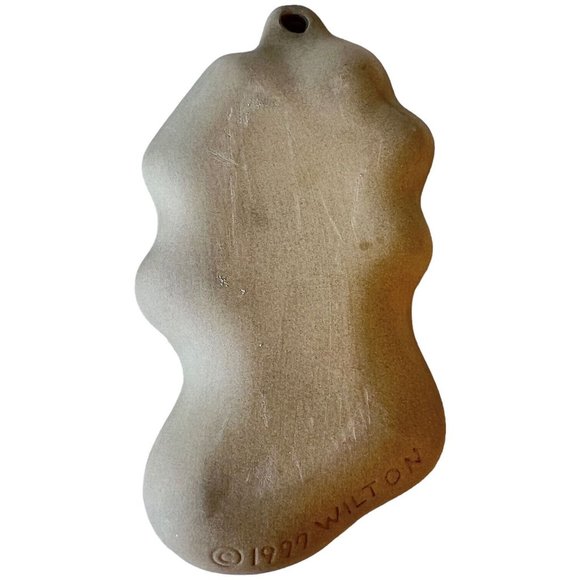 2 Wilton Cookie Art Mold Christmas 1997 Ornament Stocking Stoneware Butter Paper - Picture 3 of 5